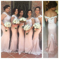 Wholesale Good Quality New Cheap Lace formal Long Mermaid Bridesmaid Dress With Long Trial LB33